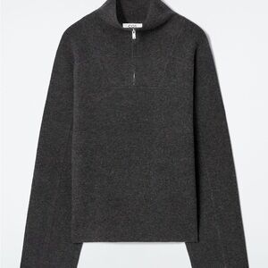 COS Charcoal Gray Zip Sweater